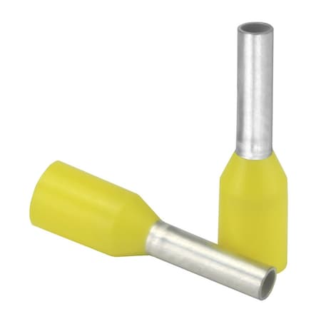 Pacer Group Pacer Yellow 18 AWG Wire Ferrule - 6mm Length - 25 Pack TFRL18-6MM-25